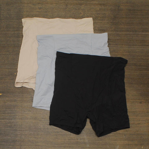 Hanes Premium 3pk Body Toner Mid Thigh Briefs Underwear ST49A3 Multicolor S