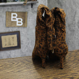 A New Day Mid-Calf Cone Heel Boots with Memory Foam Leopard Brown Multi 7M