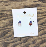 Periwinkle by Barlow America Popsicle Earrings Red / White / Blue .5 in.