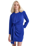 DKNY Womens Solid Side-Knot Long-Sleeve Dress DD4JGD35 Radiant Blue 6
