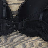 ZUZIFY Womens Lace Push Up Bra Black 36B