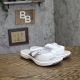 Clarks Women Breeze Reyna Cloudsteppers Thong Sandals 26181818 Silver Gray 5M