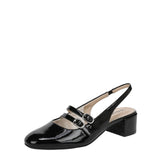 Lifestride Womens Beatrice Pumps Slingback J3764S2 Black Patent 7.5M