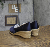 Easy Street Womens Jasper Wedge Sandal JASPR Navy Thai Silk Blue 8WW