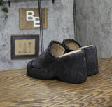 Wild Pair Womens Mahrshah Platform Sandals Denim 10020355700 Black Multi 7M
