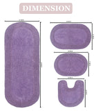Home Weavers Double Ruffle Collection Bathroom Rugs 4-Piece Set Purple Standard