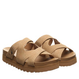 Bearpaw Crux Platform Slide Sandals 1009137019 Iced Coffee Brown 9M