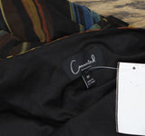 Connected Apparel Petite Chiffon Sheath Dress with Ruffle Trim Multi Brown 4P