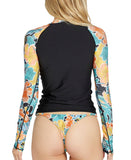 Volcom Womens Take It Easy Long Sleeve Rashguard O0322400 Multi Black M