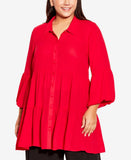 Avenue Womens Flowy Plus Size Enchant Tunic Top 216795