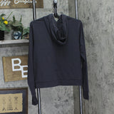 All In Motion Womens Soft Stretch Hooded Sweatshirt 90612705 Heathered Black XL