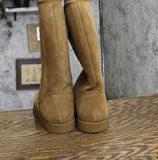 Universal Thread Womens Sarah Suede Shearling Winter Boots Tan Brown 10M