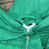 Nia Womens Spaghetti Strap Chamomile Dress Kelly Green M