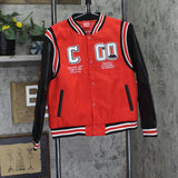 Ring of Fire Boys Snap Front West Coast California Varsity Jacket Red / Black L