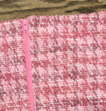 Halston Tweed Faux Wrap Embellished 3/4 Sleeve Shift Dress Fuchsia Pink 12