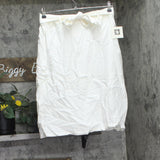 Anne Klein Womens Linen Blend Knee-Length A-Line Skirt 10840017 White L