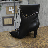 A New Day Womens Mickey Point Toe Moto Ankle Boots 90974111 Black 6M