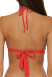 Becca Delilah Halter Bikini Swim Top 613157 Fire Red M