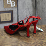 A New Day Womens Rosemary Heels Satin Strappy 94646857 Red 8M