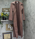 A New Day Faux Suede Double-Breasted Belted Trench Coat f00251322 Brown S
