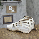 Bearpaw Womens Ronda Gladiator Sandals 91524293 White / Gray 10M