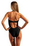 Becca Womens Rock Solid Embelem Buckle One-Piece Swimsuit 361067 Black S