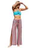 Becca Womens Sundown Crochet Split-Leg Cover-up Pants Fire Pool Purple Multi M