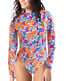 Roxy Womens Long Sleeve Rashguard Shirt Top 434003087 Multi Floral Blue XS