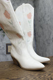 Universal Thread Womens Dixie Bone Floral Western Cowboy Boots Off White 12M