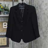 Jones New York Womens 3 Button Suit Jacket 10199680 Black 10