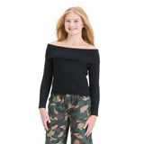Art Class Girls Off the Shoulder Ribbed Sweater 91367115 Black XL
