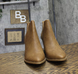 Sun + Stone Womens Pull On Elizaa Booties 10010962100 Cognac Brown 12M