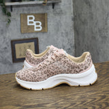 Dr.Scholl's Womens Walk Mode Sneaker Low Top Lace Blush Pink Leopard 8.5M