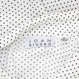Joan Rivers Womens Plus Size Pindot Button Front Layered Blouse White / Black 3X