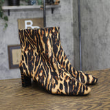 A New Day Womens Tigris Boots Ankle Block Heel 94568626 Tiger Print Brown 7M
