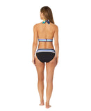 Anne Cole Barcode Stripe Halter Bikini Top Swim Barcode Stripe Blue Multi S