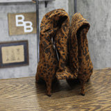 A New Day Womens Justice Boots Animal Print Mid-Calf Light Brown Cheetah 6.5M