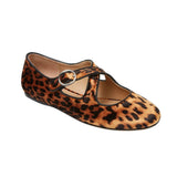 A New Day Tasmin Print Ballet Flats Velvet Strap 94568231 Leopard Brown Multi 9M