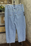 Future Collective Womens Mid-Rise Studded Barrel Leg Jeans Blue Denim 18