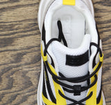 DKNY Womens Juna Lace-Up Running Sneakers K2476994 White / Black / Yellow 7.5M