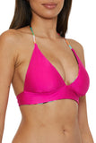 Trina Turk Womens Padded Swoop Reversible Bikini Swim Top 3673155 Pink Multi 8