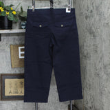 Gloria Vanderbilt Womens Pull On Wide Leg Cropped Pants 1797444 Navy Blue 12