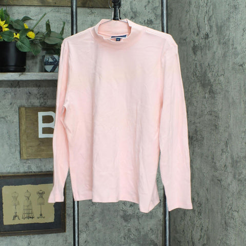 Karen Scott Cotton Mock Neck Layering Pullover Top Shirt 100129404 Pink XL