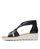Clarks Women's Collection Jillian Bright Wedge Sandals 26165145 Black 6M