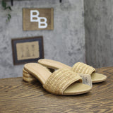 A New Day Fay Raffia Block Heel Slide Sandals 94834807 Natural Brown 9M