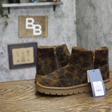 Universal Thread Faux Microsuede Ankle Boots with Memory Foam Leopard Brown 5M