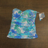 Rod Beattie Bleu Riviera Retreat Bandini Swim Top Tankini Draped Cool Blue 12