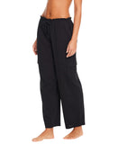 Sanctuary Coastal Covers Crinkle Cotton Baggy Barrel Cargo Pants Black XL