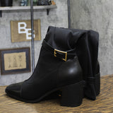 Journee Collection Womens Buckle Knee High Gaibree Boots Black 8.5M