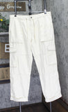 Woolrich X TGT Mid-Rise Straight-Leg Slouchy Cargo Twill Pants Cream Off White L